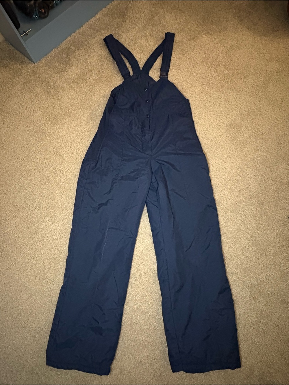 Vintage 1989 Women's Ski Lion Navy Bib Overalls Jumpsuit Snow Pants Insulated